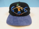 Disney Store Wool Blend Black Goofy Embroidered Baseball Cap Microsuede Blue Bill-Adult Size