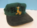 Disney Store Pluto Embroidered Baseball Wool Blend Green/Black Bill- One Size