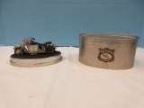 Fossil Limited Edition Timepiece Figural Motorcycle Desktop/Bookcase Clock Yesteryear Style