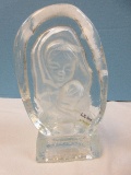 2pc LE Smith Crystal 3-D Frosted Mother & Child Votive Candleholder 7 1.2