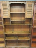 Country Cottage Pine Bookcase w/Double Louver Panel Doors Adjustable Shelves &