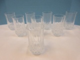 Set of 8 Cristal D'Arques Durand Crystal Longchamp Pattern 5 3/8