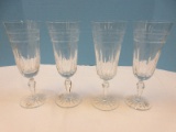 Set of 4 Wedgewood Full Lead Crystal Monarch Pattern Cut Panel & Scroll Design on Bowl 8 7/8