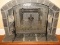 Resplendent Decorative Lead Glass Fireplace Amber Arched Panel Screen Free Stand Black Metal