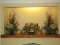 Lot Pair Embossed Tin Cachepot w/Silk Arrangement 32