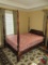 Gorgeous Traditional Mahogany Queen Size Rice Carved Four Poster Bed w/ Finials Charleston