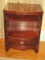 Mahogany Bowfront Nightstand Double Shelves and Base Dovetail Drawer (Some Veneer Nicks