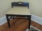 Mahogany Vanity Seat Bench w/ Low Back and Upholstered Seat (Some Wear)