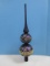 Tannenbaum Collection Hand Crafted Glass Tree Topper Satin Purple Dazzling Flowers & Scrolls