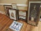 Lot Artwork Prints, Needlepoint Schooner Sailing Ship, Framed Beveled Mirror, Angel Statue