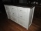 White Kitchen Island on Bun Feet Laminate Top- 40 1/2