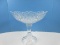 Impressive Shannon Crystal Collection Large Pedestal Compote Coquille and Diamond Pattern