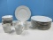 24 pcs. Southwicke by Japan Porcelain China White Border Design Platinum Trim Dinnerware