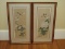 Beautiful Pair Swallow Perched on Blooming Cherry Limb & Mid Flight Above Peony Flowers