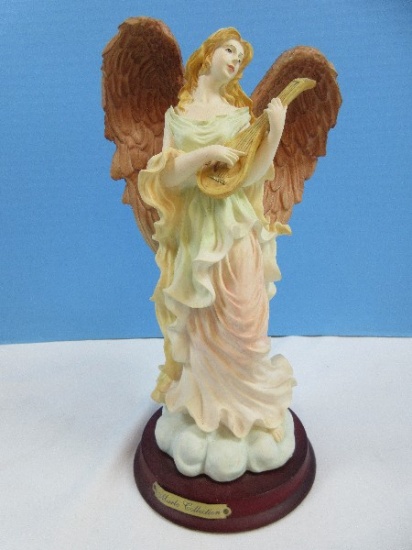 Original Artmart Seraphim Classic Marlo Collection Angel Playing Mandolin 10.5" Resin Figurine