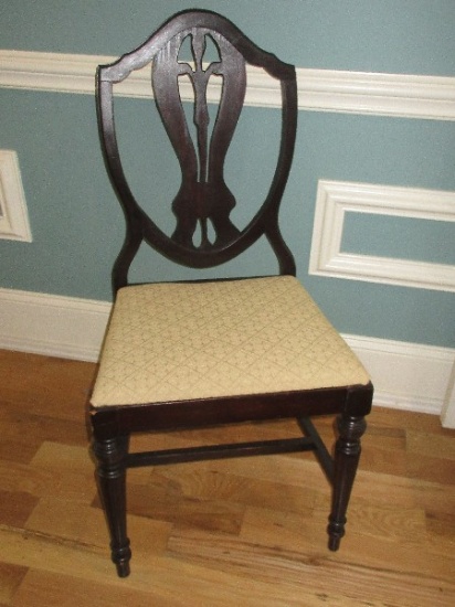 Mahogany Sheraton Style Shield Back Side Chair