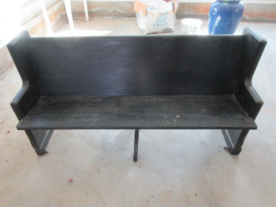 Painted Small Church Pew w/Center Leg Brace Painted Finish-31 1/2"H x 59" x 20 1/2"