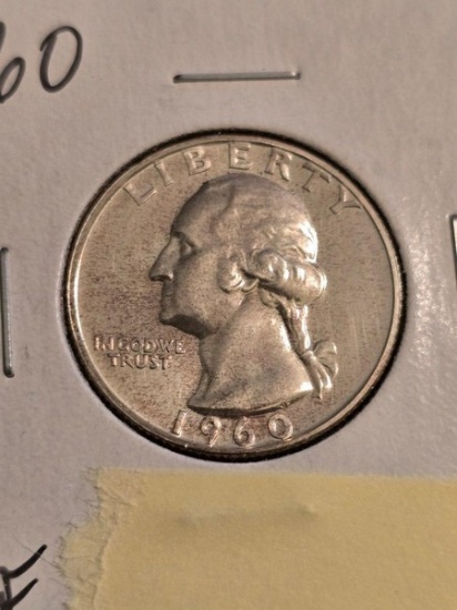 1960 Washington Silver Quarter Proof Composition 90% Silver/10% Copper-Est. $22+