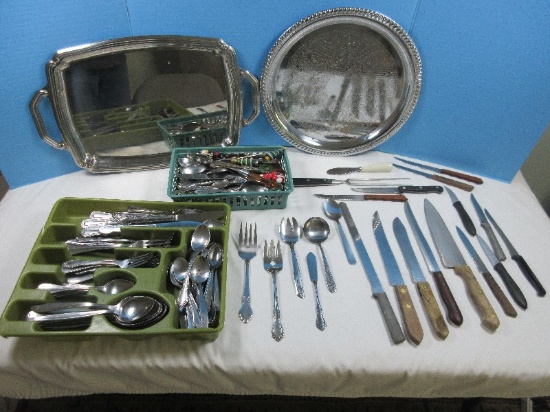 Lot Misc. Oneida Ltd. Deluxe, Northland, Ecko and Other Stainless Flatware, Serving Utensils