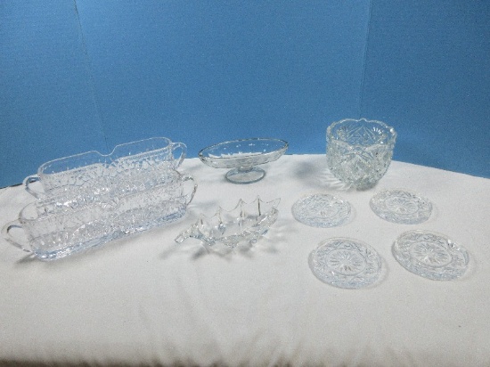 Lot 2 Shannon Lead Crystal Freedom 11" Spoon/Fork Holders w/ Handles, Set 4 Dublin