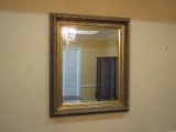 Regal Extraordinary Neoclassical Style Wall Beveled Framed Mirror Antiqued Gilt Patina 33