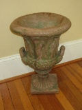 Opulent Slip Casting Plaster Relief Gothic Urn Pedestal Footed Base Double Handles-20