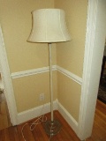Awesome Depression Era Stylized 3 Arm Candelabra Center Milk Glass Shade Torchiere Floor