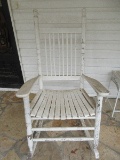 Cracker Barrel White Rocker Porch Rocking Chair Weathered Finish