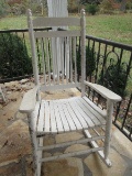 Cracker Barrel White Rocker Porch Rocking Chair Weathered Finish