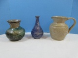 3pcs Pottery Signed B. Cook 7 1/4