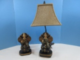 Unique Find Pair Sterling Ind. Home D‚cor Harlequin Jester Sphere Lamp w/Matching Bookend