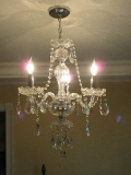 Fantastic 3 Light Crystal Chandelier Swag Faceted Crystal Prisms & Teardrops