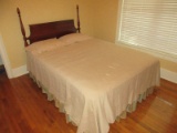 Full Size Mahogany Reed Poster Bed Headboard w/Acorn Finials Lamont Home Vintage Style