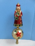 Original Christmas Tree D‚cor Glass Hand Crafted From Thuringia Artists Santa Lace Antique Gold
