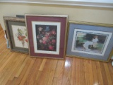 Lot Artwork Prints in Decorative Frames Antique Floral Frolic, Botanical, Still Life Impressionist,