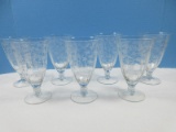 Set 7 Fostoria Crystal Chintz Etched Pattern 6