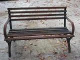 Cast Metal Slat Garden Patio Bench-31 1/2
