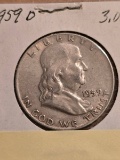 1959-O Franklin Half Dollar Silver Liberty Bell New Orleans 90% Silver