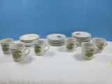 26 pcs. Metlox-Poppy Trail Vernon #1276 Geranium Pattern Dinnerware Circa 1976-1982