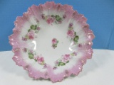 Early Elegant Porcelain Blow Mold Footed Intricate Design 10 1/2