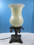 Fabulous Resin Palm Fronds Base Antiqued Bronze Patina 18 1/4