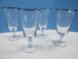 Set 4 Oneida Crystal Tosca Platinum Knob Stem 7 1/4