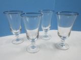 Set 4 Oneida Crystal Tosca Platinum Knob Stem 7 1/4