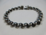 Sterling Silver Italy San Marco Link Bracelet End/End 7 1/4
