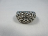 Sterling Silver Byzantine Dome Jewelry Ladies Designer Ring Makers Mark 