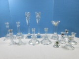 Crystal/Pressed Glass Candle Sticks Pair Mikasa 9