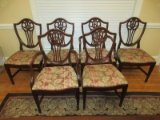 Refined Set 6 Lord & Taylor New York, NY Mahogany Hepplewhite Style Dining Chairs Intricate