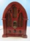 GE General Electric Cathedral AM/FM Radio Model No. 7-4100JA Wood Veneer Lacquer Cabinet