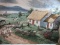 Vintage Persis Clayton Weirs Tapestry Scottish Landscape Thatch Roof Cottage, Shepherd
