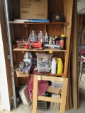 Lot Misc. Drop Cords, Jumper Cables, Eye Goggles, Partial Bottles/Jugs, Safety Shield,